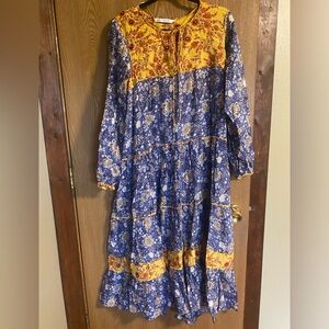 Zara floral long sleeve maxi dress